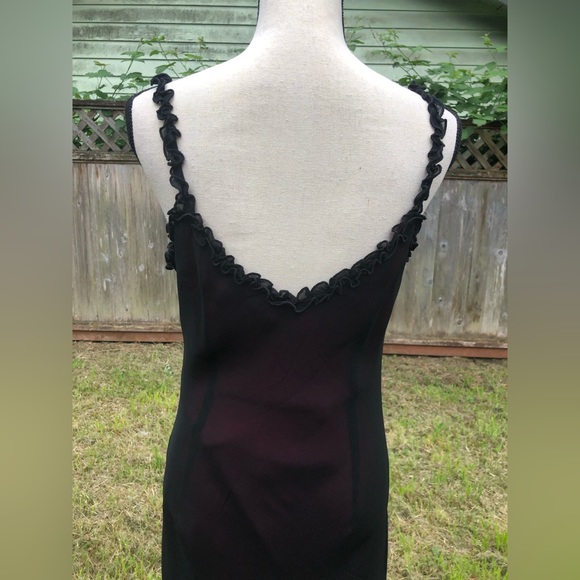 Vintage Y2K Semi Sheer Black and Magenta Maxi Dress - Picture 8 of 15